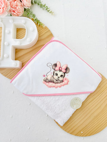 Toalha de banho Baby Minnie Mickey grande 100x100cm
